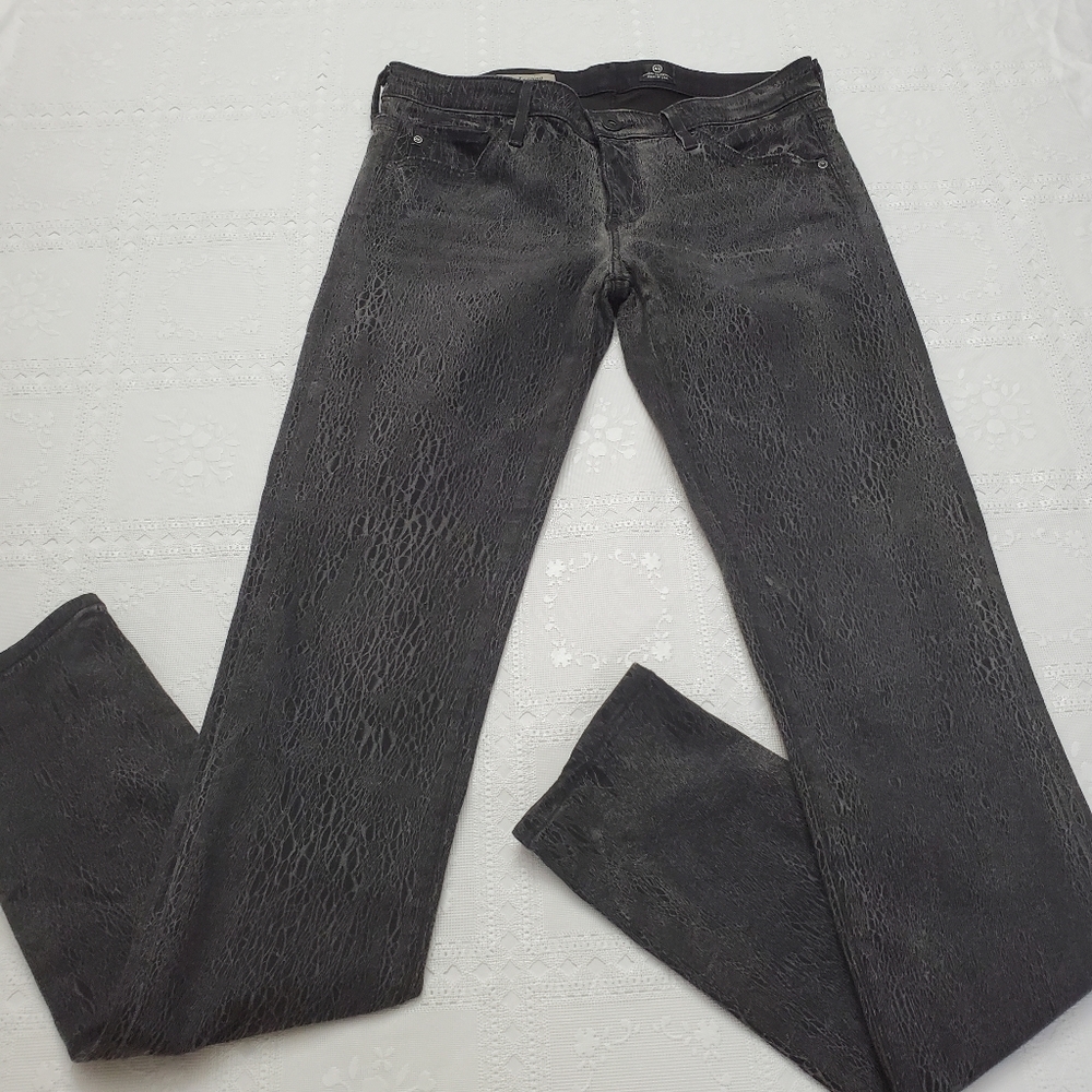 AG Adriano Goldschmied crackle black jeans size 27R